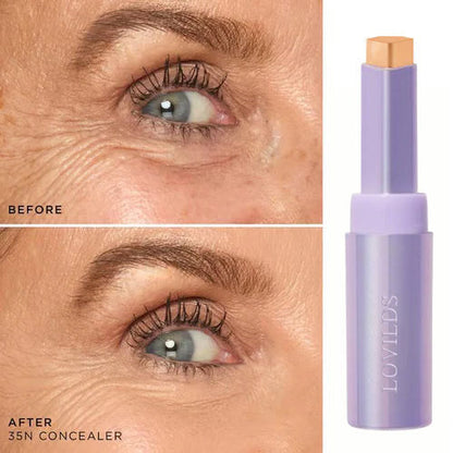 LOVILDS Crease-Proof Concealer Stick for Dark Circles & Blemishes (Free Pro Brush)